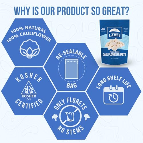 image for Thousand Lakes Freeze Dried Vegetables - Cauliflower Florets and Stems