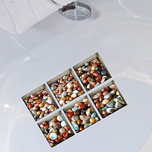 AILEGOU 3D Non-Slip Bathtub Stickers, Children's Animal Shower Stickers, Safety Treads Add Non-Slip Traction to Tubs Showers Pools Tables,Total 6 Pieces?Shell-B02?