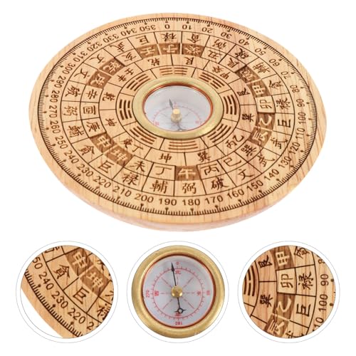 Brújula China de Madera con Escala de Grados Madera de Durazno miniatura 7