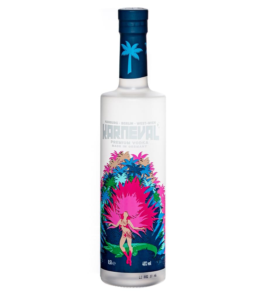 KARNEVAL VODKA Limited Edition Palmen aus Plastik 3 Metalldose + Premium Vodka Flasche (1 x 0.5 l)