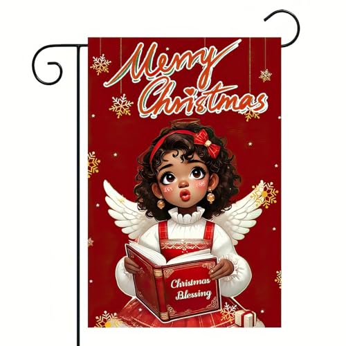 Image of BlissYard Christmas Angel Garden Flag 12x18 Inch Polyester