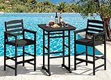 SERWALL Balcony Adirondack Chairs and Table 3 Pieces Set, Adirondack Bar Height...