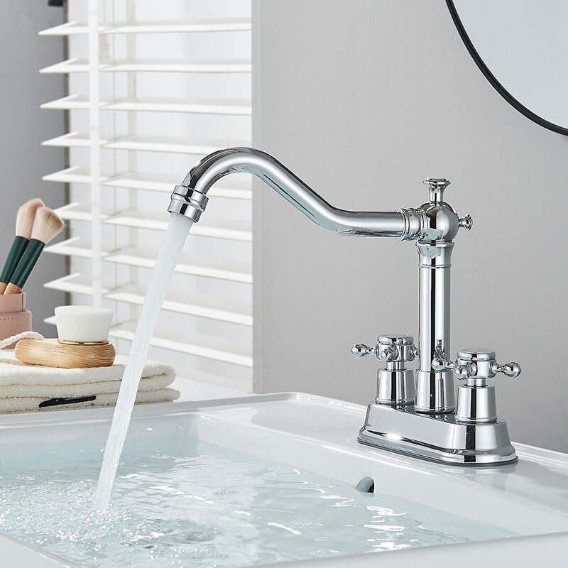 Robinet de lavabo cascade mitigeur de bassin chromé pour vasque eau chaude froide