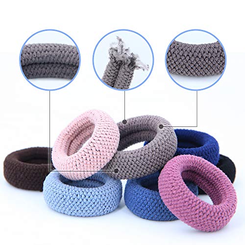 image for N/X 8 Pieces Multicolor Elastic Hair Ties, No Crease Hair Bands Ponyta
