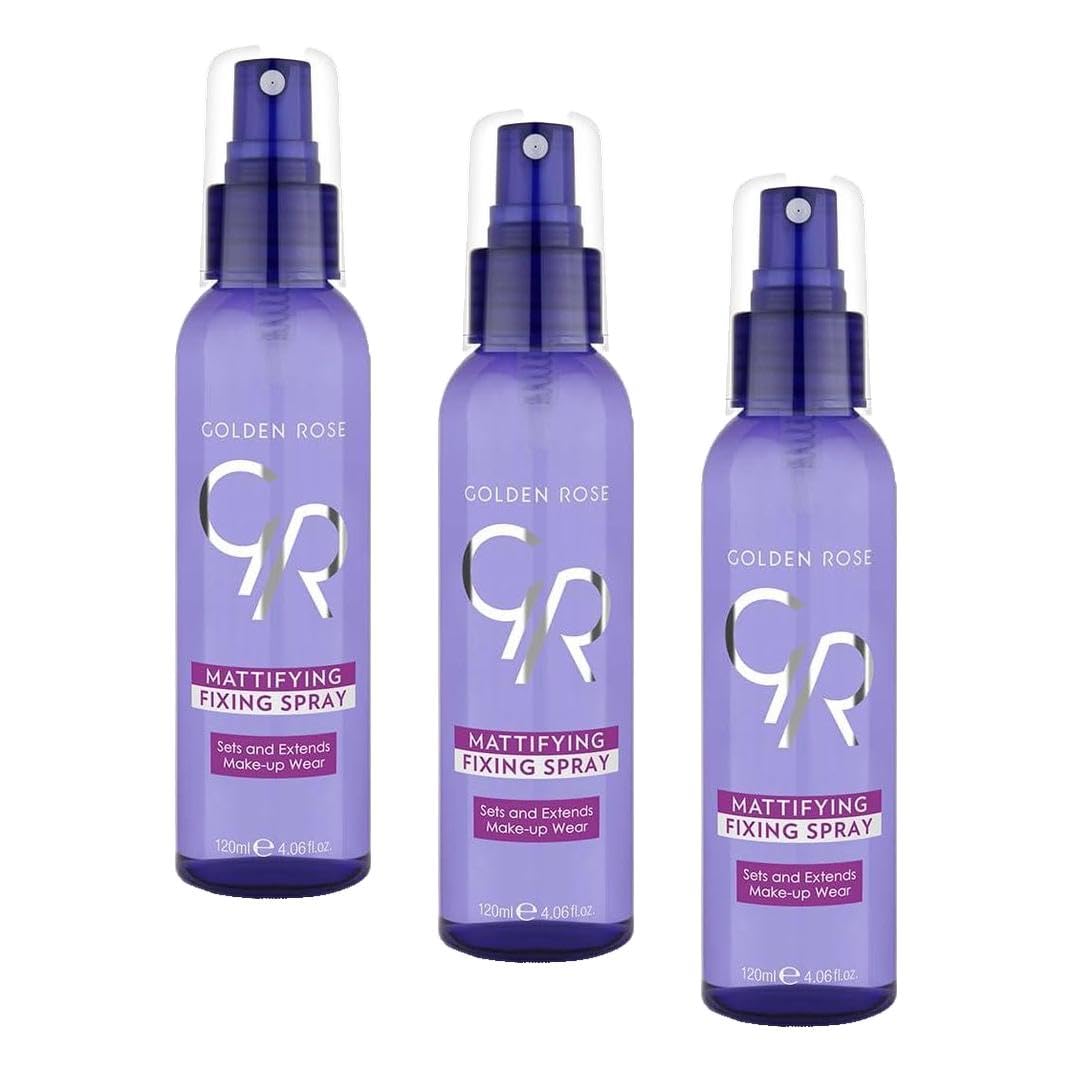 Golden Rose Mattifying Fixing Spray - Matlaştırıcı Makyaj Sabitleyici Sprey 120 ml (3 paketi)