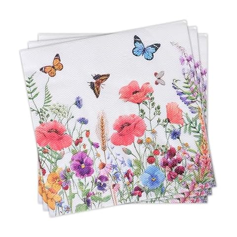 20pcs Colourful Floral Butterfly Napkins Cover