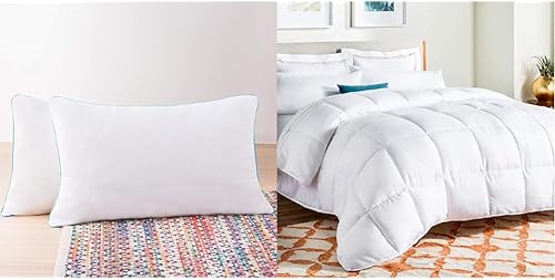 Linenspa Paquete de 2 almohadas de espuma viscoelástica de gel triturado, almohada de cama refrescante, para dormir de lado, estómago y espalda,