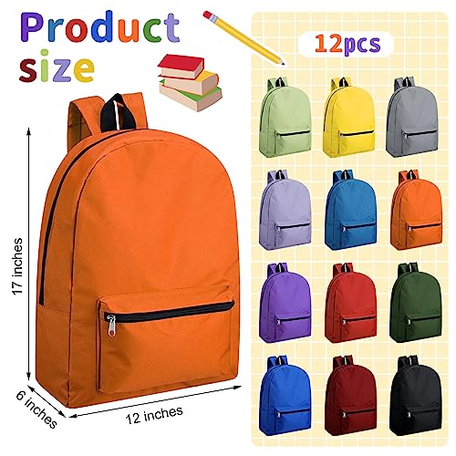 Image of Amylove 12 Pack Backpack in Bulk 17 inch Lightweight Outdoor Travel Bag Classic Bookbags Bulk for Elementary Middle High(Mixed Colors,Elegant)