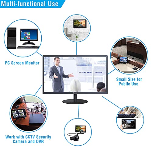 Image of 24 inch Touch Screen Monitoring Surveillance Display Camera Monitor | Multifunctional Interface BNC, HDMI, AV, VGA, USB, PC Input CCTV Screen Computer Surveillance Monitor 1920x1080 Full HD