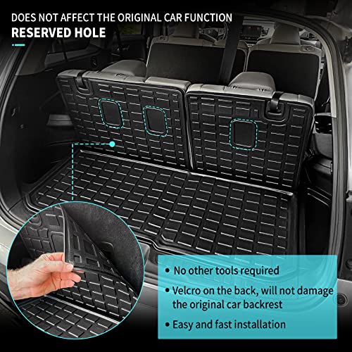 Xipex Fit 2016-2023 Honda Pilot Trunk Mat Cargo Mat Cargo Liner Tpe All Weather Back Seat Cover Protector 2022 Honda Pilot Accessories (Cargo Mat With Backrest Mat) #TOP3