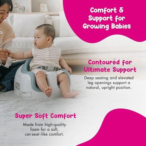 Image of Bumbo 2 Pack 3-in-1 Multi-Seat for 6 to 36 Months, Travel Baby and Infant Feeding & Play Floor Seat, Portable Booster with Tray, White /Desert Mirage