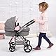 Bayer Design 17533AA Puppenwagen City Max mit Tasche, höhenverstellbar, schwenkbare Vorderräder, wandelbar als Jogger, integrierter Korb, Jeans-grau, Rosa
