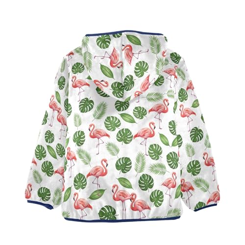 Flamingos Green Tropical Leaves Boys Winter Coat Comfy Winter Coats for Kids 3T2