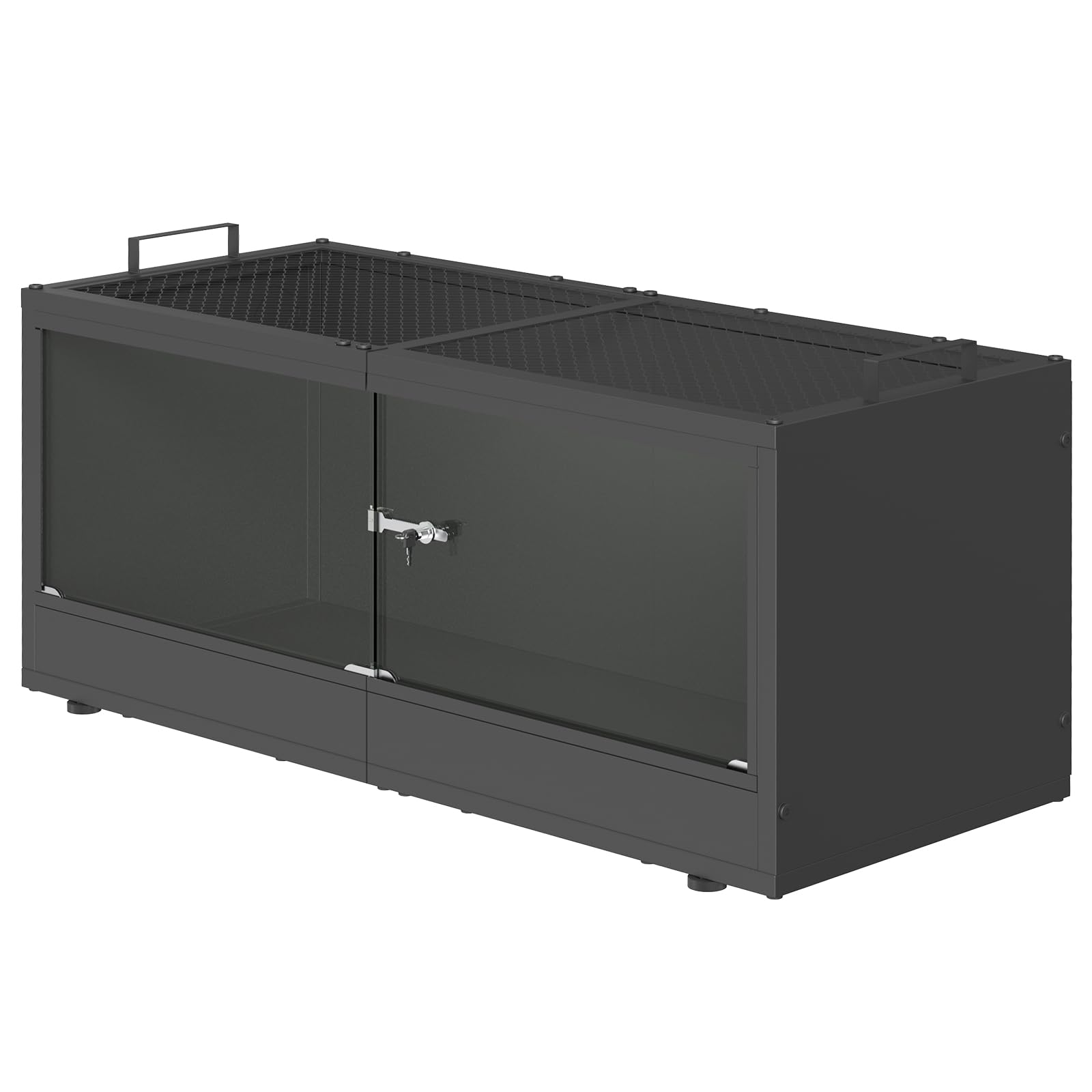 YBING Terrario per rettili da 20 galloni, serbatoio drago barbuto con porta in vetro, serbatoio per rettili con apertura frontale, 71,1 x 30,5 x 30,5 cm, struttura in metallo, habitat per gechi