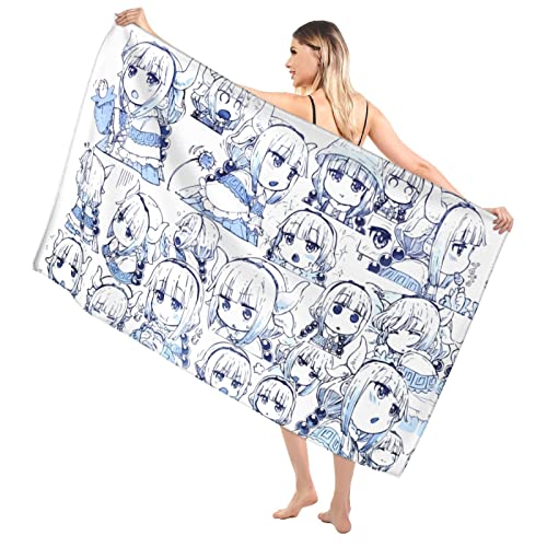 小林さんちのメイドラゴン カンナ・カムイ バスタオル 大判 四季通用 ビーチタオル 速乾タオル 大判 マイクロファイバー グッズ 吸水 速乾 家庭用 海辺 旅行タオル 家庭用バスタオル 商品 80x130cm