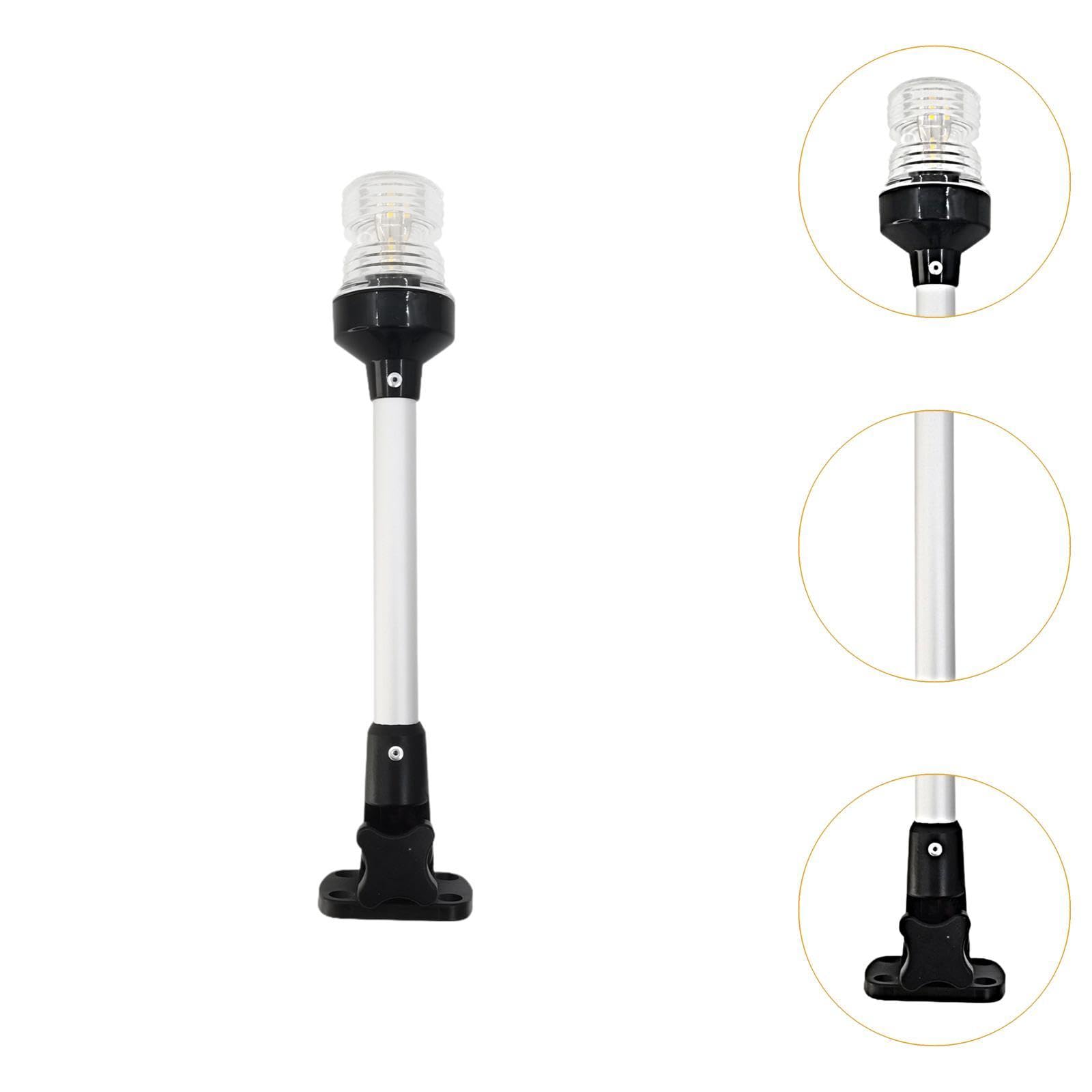 Luce di Poppa LED per Barca da Navigazione Marina 360 Gradi Lampada da Ancoraggio Ripiegabile Compatibile 12-24V Struttura Resistente Alluminio PP ADA, 12 inch