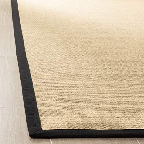 Tapete decorativo SAFAVIEH 2'6 x 4' sisal beige y negro miniatura 2