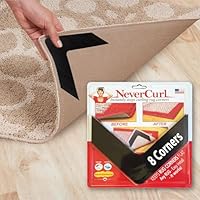 NeverCurl TeppichEckgreifer, VForm, verhindert sofortiges Aufrollen von Teppichecken, sicher für Holzböden, für Innen und Außenbereich, TeppichbandTeppichband, kein AntiRutschPad, TeppichGriff