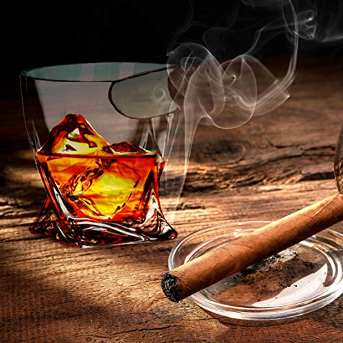 Bezrat Whiskey Glass -10 oz - Old Fashioned Twist Tumbler With Top Mounted Holder Rest - Whiskey Glasses Gift