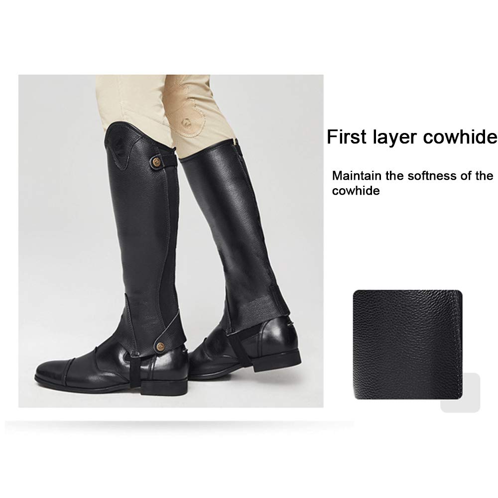 Polainas De Equitación De Cuero Chaquetas Equipamiento Ecuestre Polainas De Equitación Cómodas Adecuadas para Proteger La Pantorrilla Y Los Calzones del Jinete,3XL