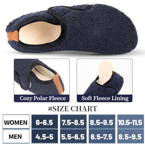 Image of Ibeauti Women Mens House Slippers Lightweight Comfy Barefoot Slipper Socks Rubber Sole House Shoes for Indoor /Outdoor Bedroom Travel