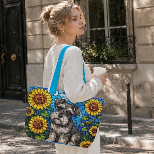 Bolso Tote acolchado con diseño de perros para mujer miniatura 5