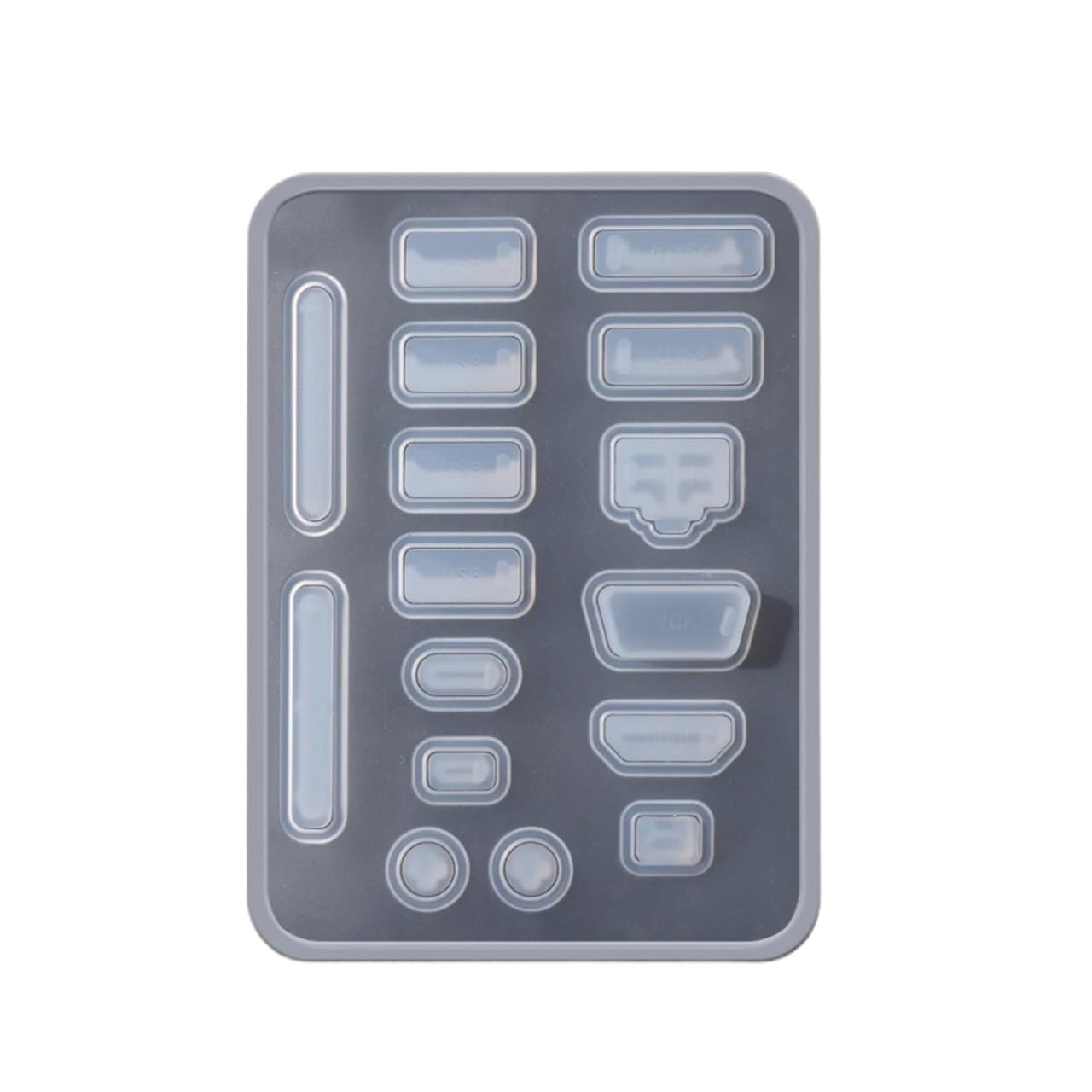 Cubierta impermeable de silicona transparente para interfaz de computadora de 15 piezas 8