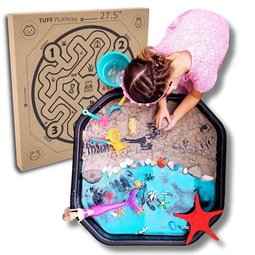 Learning Through PLAYtrays® Black TUFF Tray, Small 27.5' Textured...