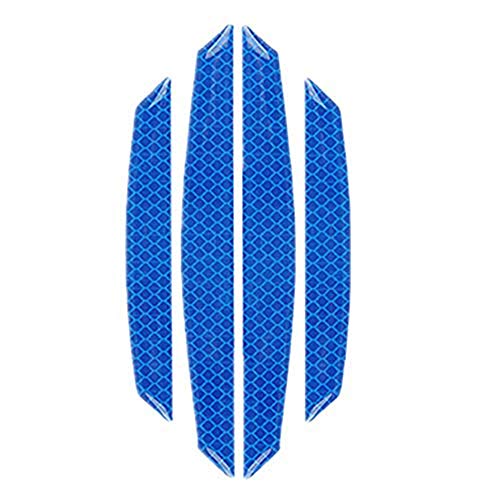 Image of ZYTC 4pcs 3D Super Reflective Stickers Carbon Fiber Strips Car Side Door Edge Bumper Anti-Scratch Protection Guards Trim Stickers Universal (Diamond Blue)