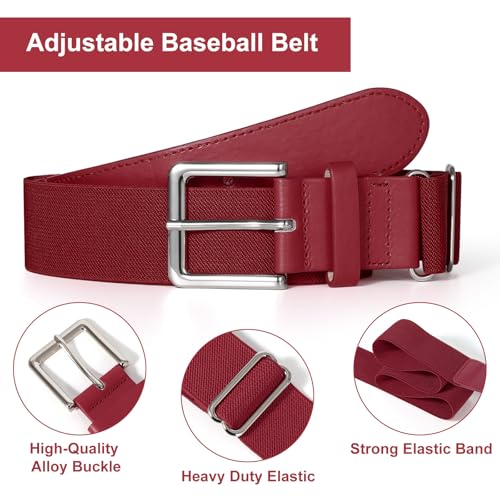 Image of XZQTIVE Baseball Softball Socks and Belt Combo Set Adjustable Softball Socks and Elastic Belt for Kids Youth Adult