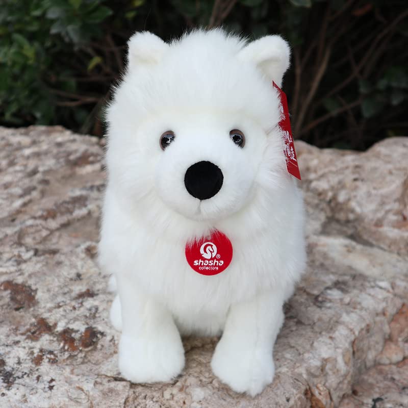 11 28cm Cute Lifelike Samoyed Dog Stuffed Toy Soft White