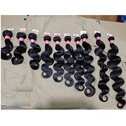 WENYU Brazilian Virgin Body Wave 3 Bundles 100% Virgin Body Wave Human Hair Weave Weft Extensions Natural Color (18 20 20 Bundles)