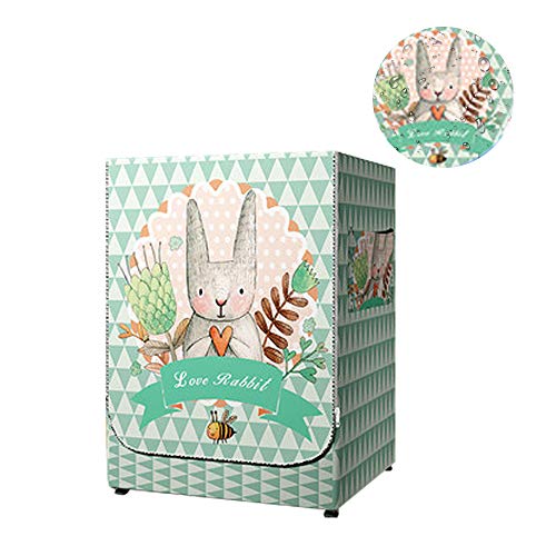 AKEfit Coperchio della Lavatrice, Copertura della rondella di Protezione Solare e Impermeabile, Copertura dell'asciugatrice, 60 × 64 × 85 cm, Motivo Coniglio Felice