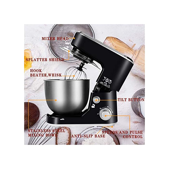 Buy Stand Mixer, CUSIMAX Dough Mixer TiltHead Electric Mixer with 5