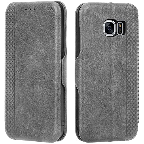 Airkuco Schutzhülle für Samsung Galaxy S7 Leder Hülle Flip Case Handyhülle Cover