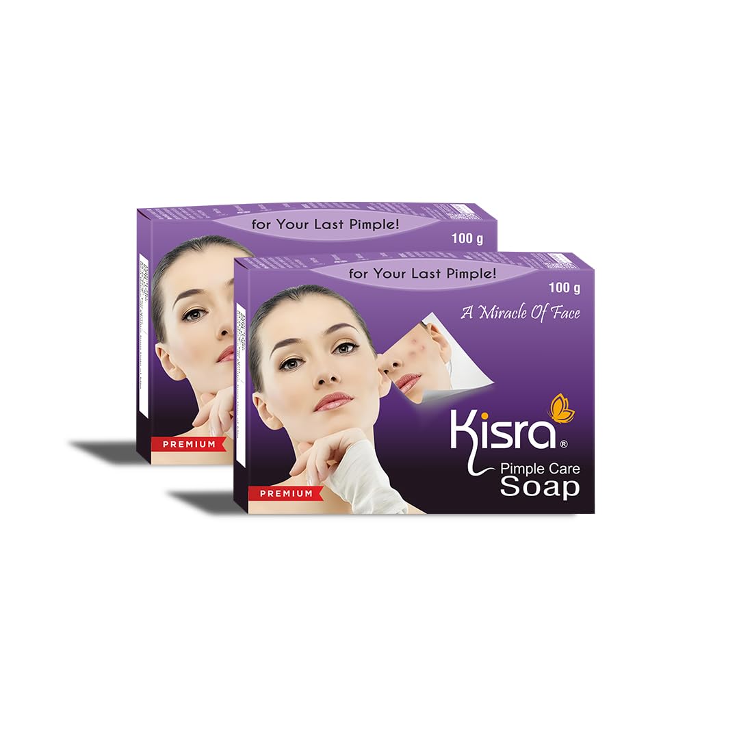 Kisra Premium Acne Prone Skin - Controls Acne Development - Clears Out Clogged Pores - Formulated Specially To Create A Barrier Against Acne Development – Pimple Care Soap (Pack Of 2)