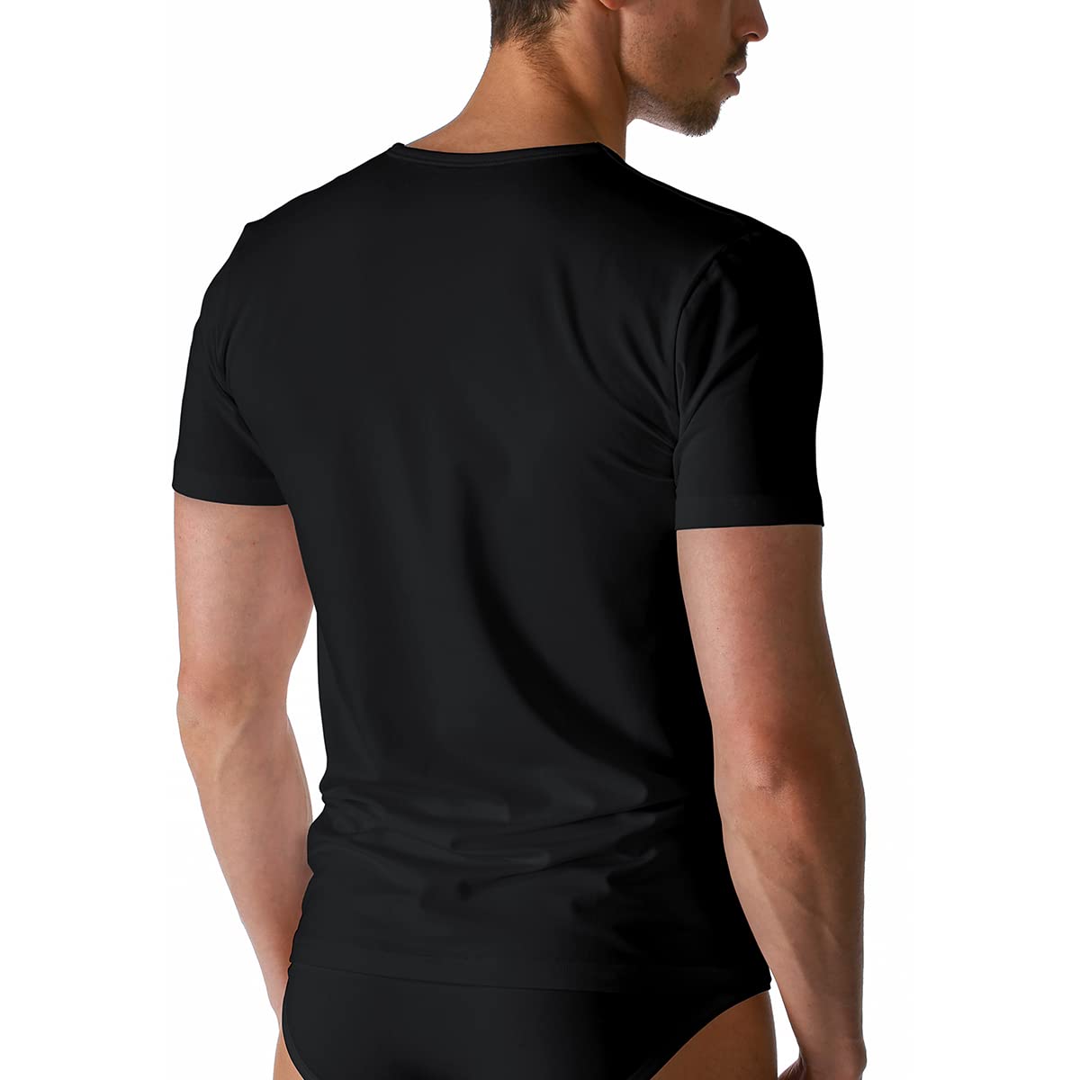 Mey - Herren V-Neck Shirt ''Dry Cotton'' schwarz Halbarm (Unterhemd/T-Shirt)