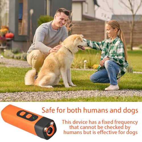 HuaMuDM Anti Bell Gerät Hunde,Ultraschall Hundeabwehr mit 3 Einstellbaren Frequenzen LED-Taschenlampe, Wiederaufladbar Antibell Ultraschall Gerät,für Kleine Große Hunde Innen Außenbereich Hund