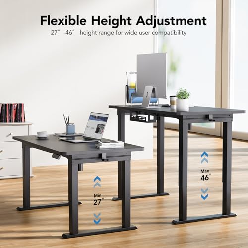Image of HUANUO 4-Leg Dual Motor Electric Standing Desk Frame, Black Frame Only