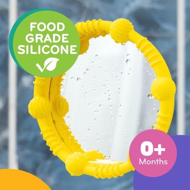 Mobi Lookee Miroir de Bain sensoriel – Miroir de bébé incassable et de qualité Alimentaire en Silicone pour s'amuser dans la Baignoire, Jouets pour Tout-Petits et bébés, sans BPA et phtalates