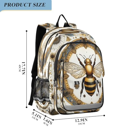Kids Backpacks School Daypack College Bag Bookbag for Boys Girls Bee Mandala2
