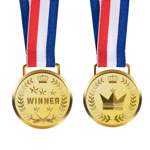 LZHZH 12 Pieces Gold Award Medals-Winner Medals Gold Prizes for Sports, Competitions, Party, Spelling Bees, Olympic Style, 2 Inches