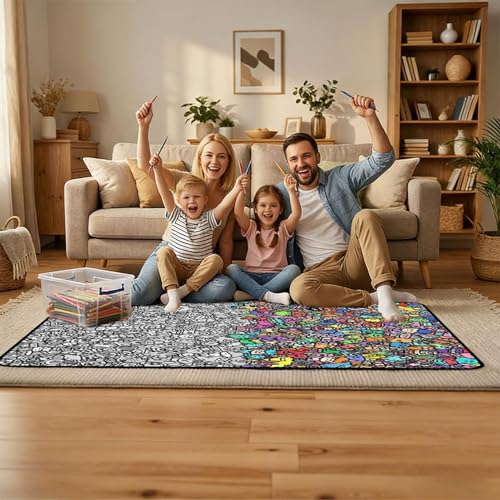 Couverture artisanale réutilisable avec nappe de coloriage pour enfants - 3
