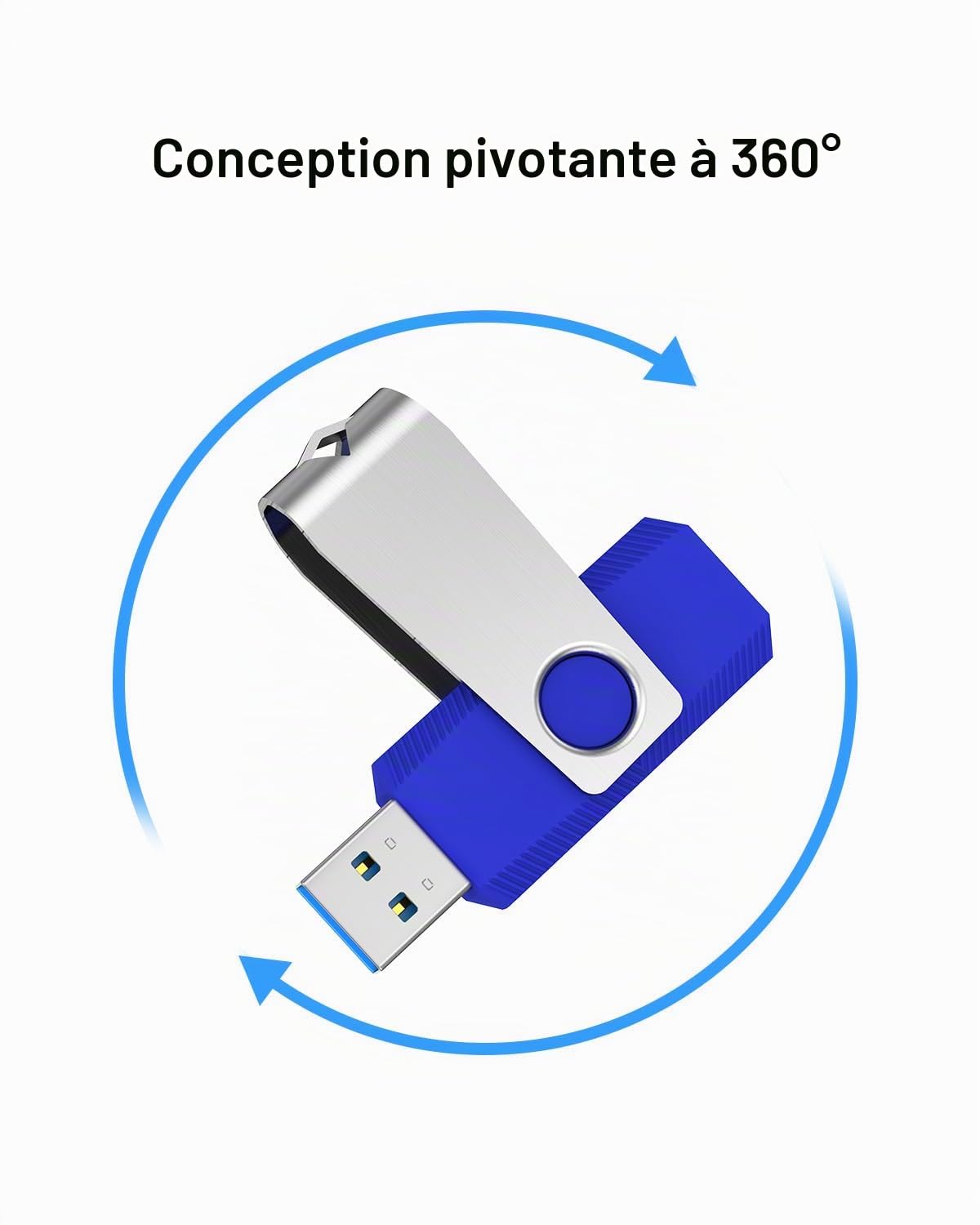 KEXIN Clé USB 32Go 3.0 Lot de 10 Clé USB 3.0 32Go Rapide Cle USB 3.0 32 Go USB Flash Drive 32 Giga avec Pince en Métal à 360° Compatible Mixte Couleur pour PC/Ordinateurs/TV/Car