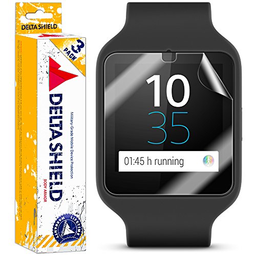 Deltashield Screen Protector For Sony Smartwatch 3 (6-Pack) Anti-Bubble Military-Grade Clear Tpu Film #TOP11