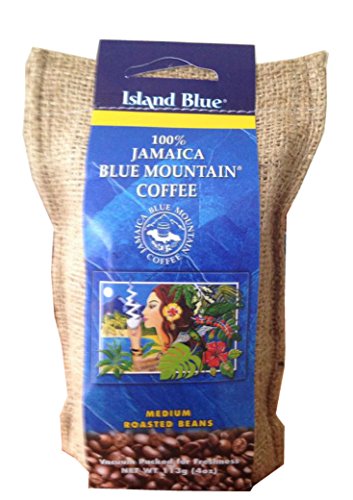 Island Blue 100% Jamaica Blue Mountain Whole Beans Coffee (4oz)