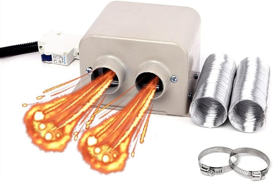 800W 12V 24V 2 Agujeros Calefacción Desfrater Calentador Auto Carrestador Demister Car Calentador eléctrico Ventilador de Parabrisas Secador de Aire Calentador (Color : 600w, Size : 12V)