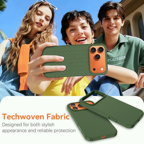 DUEDUE for iPhone 17 Pro Max Case TechWoven[Compatible with MagSafe], Premium Tech Woven Fabric Drop Protection Cover Shockproof Slim Anti-Slip Phone Cases for iPhone 17 Pro Max 6.9", Green by DUEDUE - Used condition - Image 3