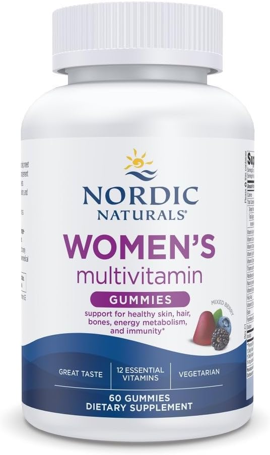Women's Multivitamin Gummies, Mixed Berry - 60 Gummies - Support for Healthy Skin, Hair, Bones, Energy & Immunity - Non-GMO, Vegetarian - 30 Servings