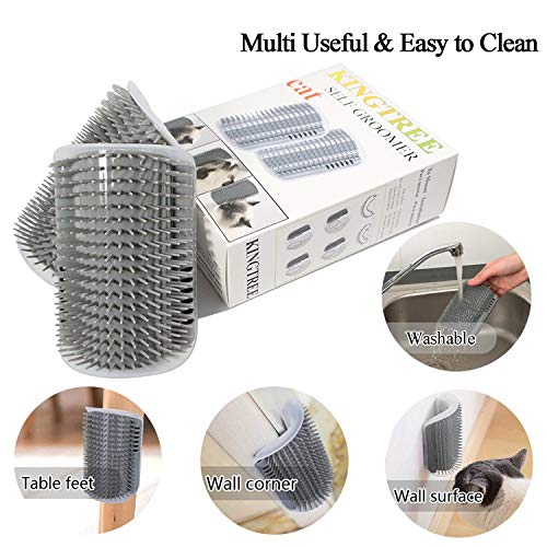 Kingtree Cat Self Groomer 2 Pack Wall Corner Brushes, Soft Cat Corner Scratcher Self Grooming Massage Combs for Long Short Fur Kitten Indoor Cats - Image 4